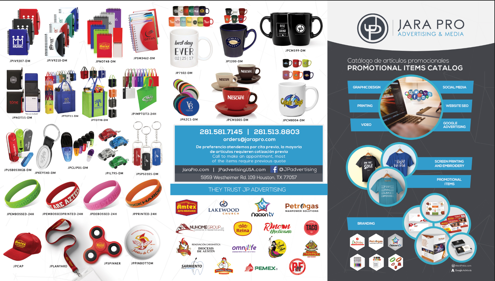 Imprenta y promocionales en Houston | Promotional items in Houston Texas | Jara Pro advertising
